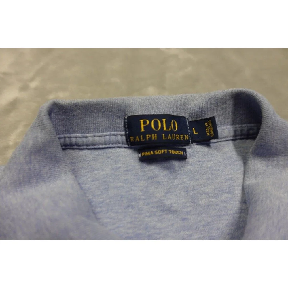 Polo Ralph Lauren Men's Large Blue Pima Soft Touch Fesh‎ Pony Casual Golf